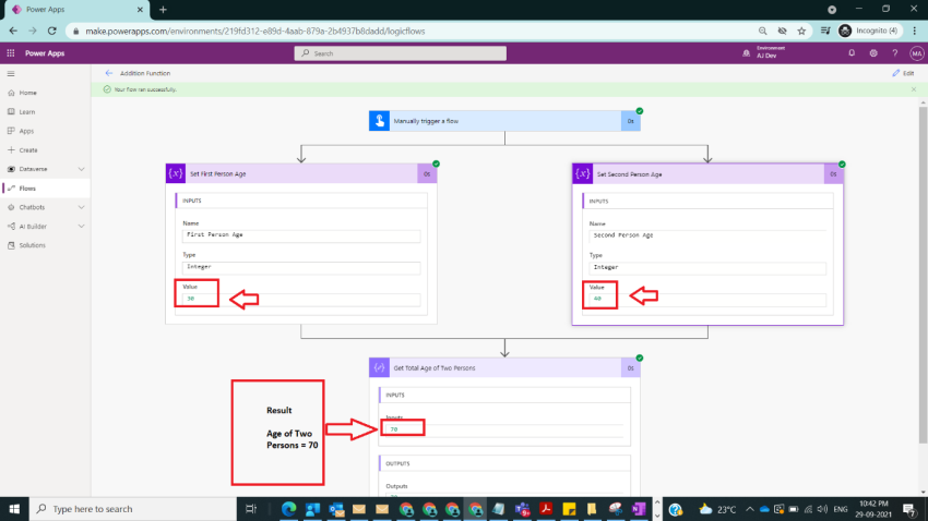 Usage of Addition Function in Power Automate
